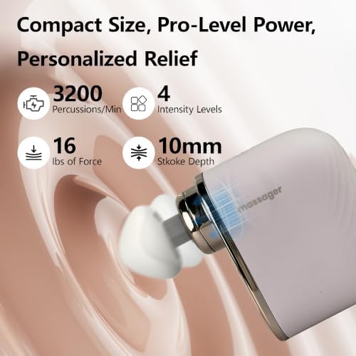 brenzo Mini Massage Gun, Portable Handheld Muscle Massager, 5 Speeds - Image 4