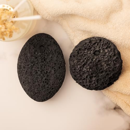 Natural Pumice Stone Set - Lava Foot Scrubber File, Round and Oval Shapes for Effective Exfoliation - Ideal for Cracked Heels, Callus Remover, and Dead Skin Removal - Brown Gray, 2-Pack - Image 6