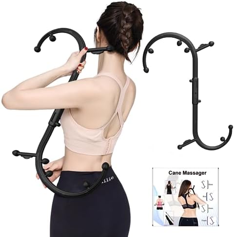 AISZG Back and Neck Massager - Massage Trigger Point Cane,Birthday Gifts for Women Men Her Him Mom,Valentines Day Gifts for Her Him Boyfriend(Black) - Image 2