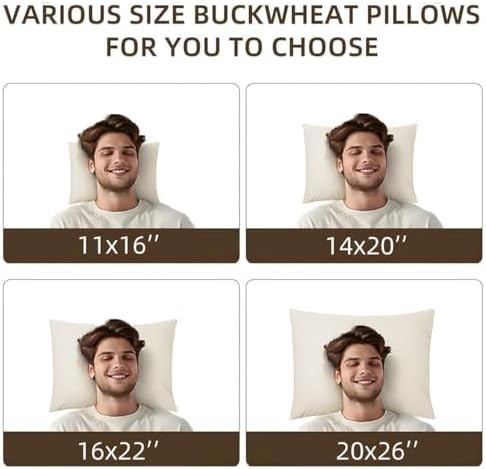 Organic Buckwheat Pillow for Sleeping with Organic Cotton Pillowcase - Image 6