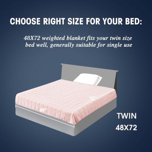 yescool Weighted Blanket for Adults (15 lbs, 48" x 72", Pink) Cooling Heavy Blanket for Sleeping Perfect for 140-160 lbs, Twin Size Breathable Blanket with Premium Glass Bead, Machine Washable - Image 2