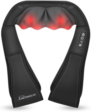 Shiatsu Neck & Shoulder Massager with Heat, Deep Tissue Back Massager by Snailax