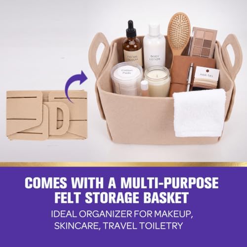 Gifts for Women, 6pc Lavender Felt Storage Spa Gift Baskets for Women - Image 7