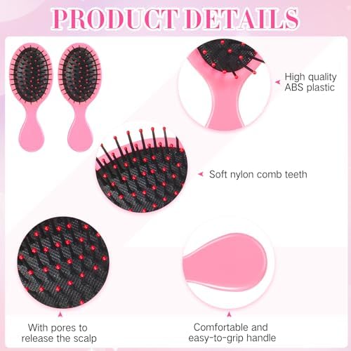 Epakh 12 Hair Brush Comb Set Wet Detangling Mini for Travel, Vivid Color - Image 6