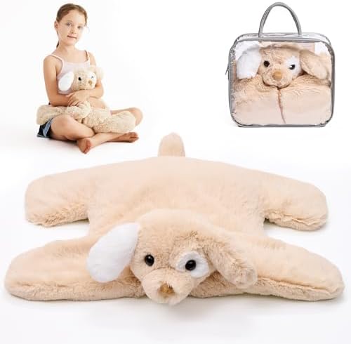 L'AGRATY Weighted Lap Pad for Kids 5 lbs, Sensory Needs Weighted Stuffed Animals Lap Blanket Soft Plush Hugging Sensory for Kids Teen Adults Removable Washable Cover by LAGRATY