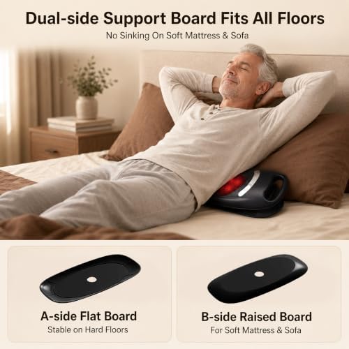 brenzo Lower Back Massager with Heat, Electric Lumbar Stretching Device with Airbag Compression, 15 Intensity Levels, 3 Heat Settings, Portable Back Relaxation for Home Office Use-Black - Image 6