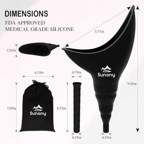 Female Urination Device, Reusable Female Urinal Silicone Women Pee Funnel | Women to Pee Standing Up, The Perfect Companion for Camping,Travel travel outdoor, folds compact, easy rinse - Image 4