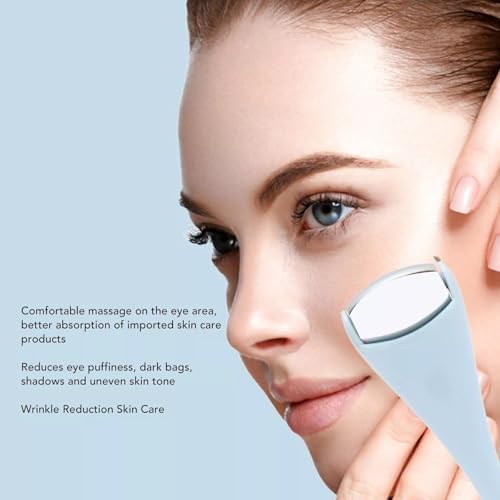 Mini Eye Face Rollers Massager 304 Stainless Steel Ice Silicone Roller for Relief Pain Skincare Facial (Blue Color) - Image 5