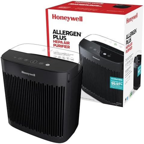 Honeywell HEPA Air Purifier for Home and Small-Medium 938 Ft² Rooms, Black by HoneywellPluggedIn