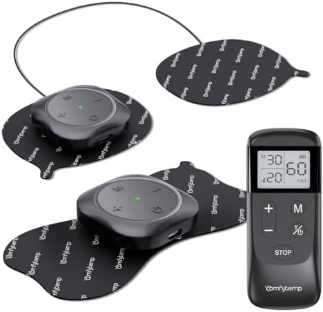 Comfytemp Wireless TENS Unit 30 Modes Muscle Stimulator for Pain Relief, FSA HSA Eligible 2 Packs Rechargeable TENS Machine with Remote, Pulse Muscle Stimulator for Back Shoulder Sciatica (4pads) by Comfytemp