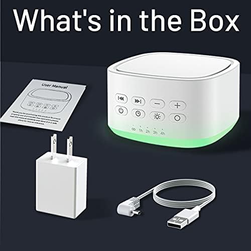 Magicteam White Noise Machine 10 Colors Lights and 25 Soothing Sounds Sleep Sound Machine with 5 Timers with Memory Feature Portable Sound Machine for Baby Adults. (White) - Image 6