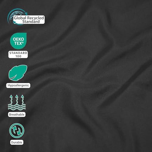 ZPECC Full Flat Sheet Only 1 Pack, Durable Black Top Bed Sheets Hypoallergenic Soft Brushed Microfiber Color-Coded Label, 81"x96" - Image 2
