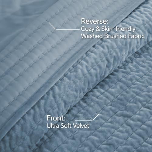 BEDELITE Velvet Quilt Set King Size, Luxury Velvet Comforter Bedding - Image 5