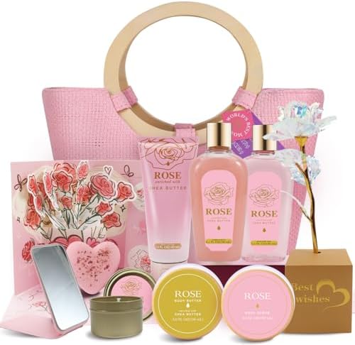 Spa Luxetique New Rose 11pc Gifts for Women Spa Gift Sets by spaluxetique