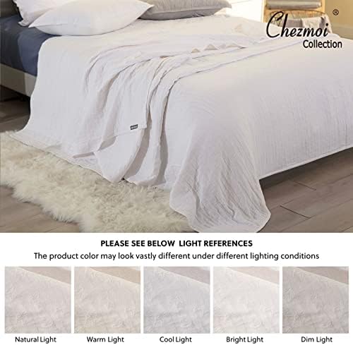 Sterling Creek Dawson Star Muslin Cotton Blanket Three Layers Lightweight Breathable Gauzy Blanket for Adults, All Season (King, White) - Image 7