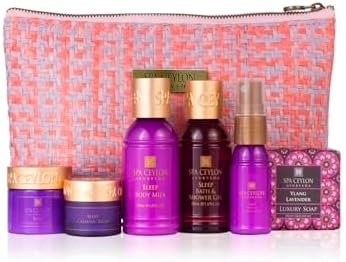 Spa Ceylon SLEEP HOME SPA SET | Body Care Set & Mini Travel Bag | Organic Self-Care Set | Vegan | Holiday Gift Set by SPACEYLON