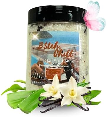 B*tch Chill Bath Salts – Dead Sea Salt Bath Soak for Relaxation, Stress Relief, Spiritual Cleansing & Ritual Use 12oz by TheGoddessofFlame