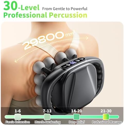 Mini Massage Gun, 2026 Upgrade Portable Deep Tissue Massager with 16 Heads & 3 Modes, 30 Intensity Levels, Ultra-Quiet for Neck, Back, Legs Pain Relief, Ideal for Women, Travel, Home & Office Use - Image 4