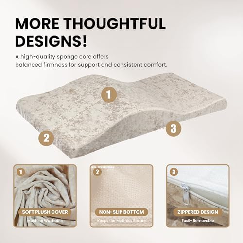 Lash Bed Foam Topper, Massage Table High-Density Foam Mattress Topper, Ergonomic Curved Lash Bed Cushion for Beauty Salon - Image 5