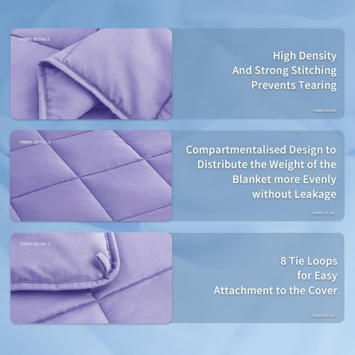 Topcee Weighted Blanket for Adults (15 lbs, 48" x 72") Twin Size Soft Cooling Heavy Blanket Sleeping, Apply to 130-160 lbs Body, Thick Breathable Blanket with Glass Bead, Easy Care - Image 5