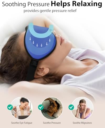 MABAO Weighted Sleep Mask, 100% Blackout Blindfold for Sleeping, Blue - Image 4