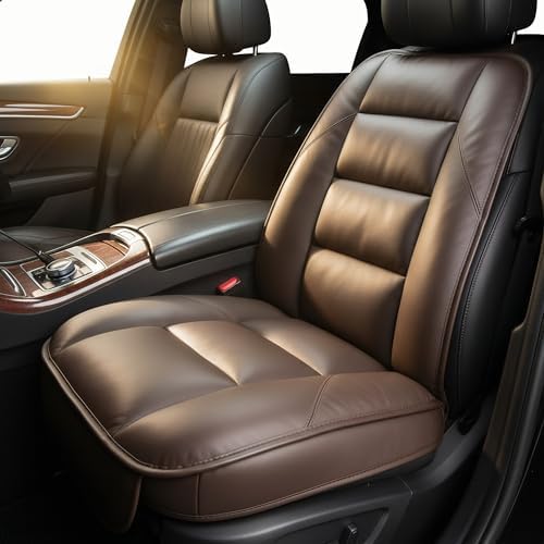 CORRIDOR Genuine Leather Seat Cushion for Car - Handmade - Relieve Hip, Pressure and Sciatica Pain - Ideal for Lower Back Pain - for Office Chair and Car Seat (Coffee Brown, Seat + Backrest) by CORRIDOR