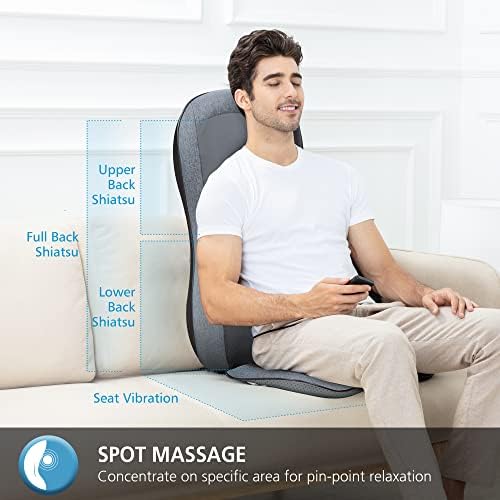 COMFIER Shiatsu Back Massager with Heat, 2D/3D Massage Chair Pad, 10 Nodes - Image 4