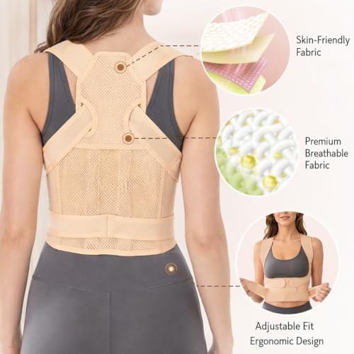 Posture Corrector for Women 2-in-1 Adjustable Full Back Brace Support - Image 5