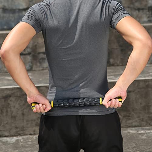 Idson Muscle Roller Stick for Athletes- Body Massage Sticks Tools-Muscle Roller Massager for Relief Muscle Soreness,Cramping and Tightness,Help Legs and Back Recovery,Black Yellow - Image 6