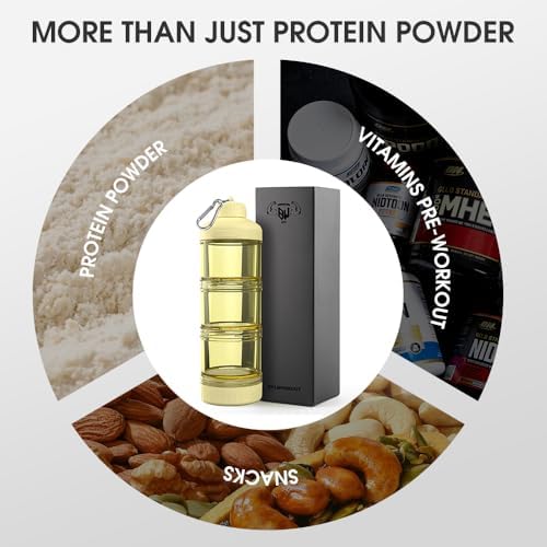 BYLWORKOUT 3-Layer Protein Powder Container with Funnel and Keychain - Image 6