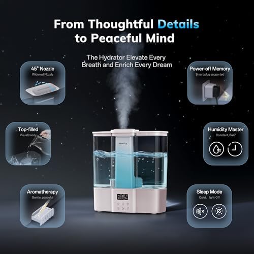 AEOCKY Geek-Level Ultrasonic Humidifier, 4L Top-Fill Cool Mist Diffuser - Image 3