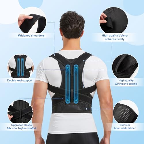 Back Brace Posture Corrector for Men and Women, Adjustable Back Brace for Back, Neck and Shoulder Pain Relief, Back Support for Scoliosis, Hunchback, Hump, Thoracic, Spine Corrector (Medium) - Image 3