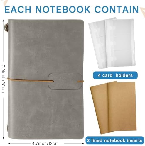 Sabary 16 Pcs Standard Size Refillable Leather Journal Bulk, Retro Color - Image 2