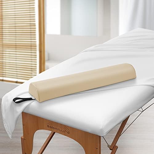 Saloniture Half Round Massage Table Bolster Pillow Pad - 26 x 6 x 3 Inch - Cream - Image 5
