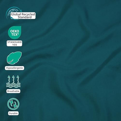 ZPECC Queen Flat Sheet Only 6 Pack, Durable Teal Top Bed Sheets Hypoallergenic Soft Brushed Microfiber Color-Coded Label, 90"x102" - Image 4