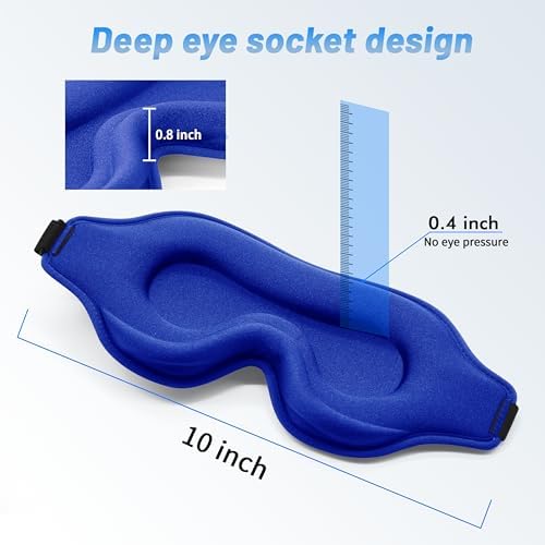 Sleep Mask for Men and Women, Lash Extensions 3D Eye Mask, Blue - Image 3