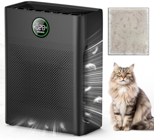 Air Purifiers for Home Large Room up to 2200sq.ft, MOOKA Air Purifier for Home Pets with Washable Filter, PM 2.5 Display Air Quality Sensor Air Cleaner for Bedroom, Dorm Room, Pets, Office PR1 by MOOKA