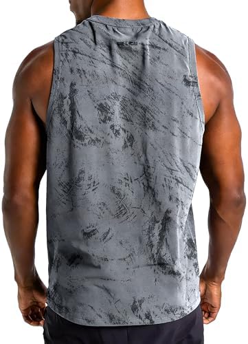 Men's Sleeveless Swim Shirts Quick Dry Moisture Wicking Gym Shirts Breathable Workout & Beach - Image 2