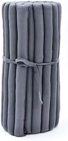 Leewadee - Foldable Floor Mattress - Japanese Roll Up Futon -Trifold Tatami Mat- Guest Floor Bed - Camping Mattress - Thai Massage Mat, Kapok Filled, 75 x 28 inches, Anthracite - Image 5