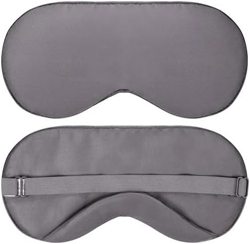 Sleep Mask - Dark Gray, 100% Viscose Derived from Bamboo - Lightweight Eye Mask with Adjustable Strap - Blackout Sleeping Blindfold for Women & Men - Comfortable Light Blocking Eye Cover by VeganSilk