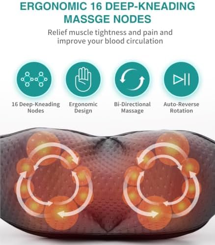Nekteck Shiatsu Neck Massager with Heat, 2026 Upgraded Cordless Massage - Image 2