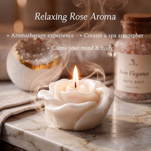 Rose Spa Gift Set for Women - Bath Spa Gifts with Candle, Bath Salt, Bath Bomb, Self Care Kit – Womens Birthday Gifts, Birthday Gift for Mom, Get Well Soon Gifts for Women, Mothers Birthday Gift - Image 2
