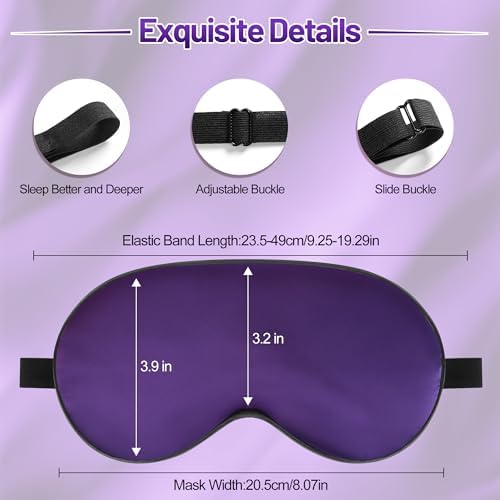 Silk Sleep Mask, Blackout Eye Mask for Sleeping with Adjustable Strap - Image 3