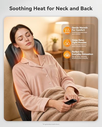 Snailax Back Massager with Heat, Shiatsu Massage Chair Pad for Home Office - Image 6