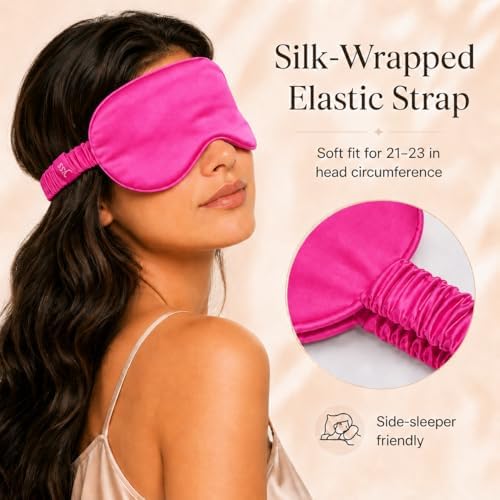 Silk Sleep Mask Light Blocking Luxury 100% Mulberry 19mm Silk Eye Mask Eye Cover Blindfold Ultra Soft Light & Comfy Anti Aging Skin Care with Travel Bag Gift Package - Image 5