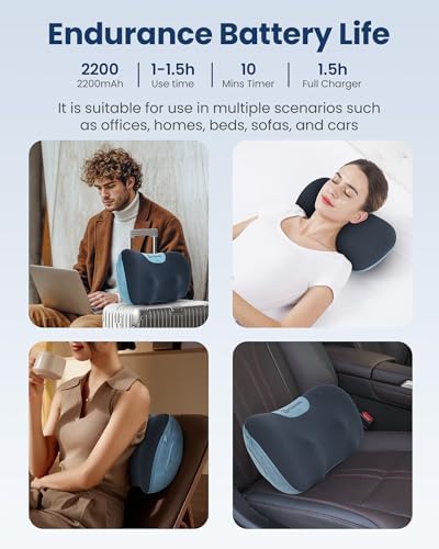 Cordless Shiatsu Neck & Back Massager with Heat,3D Kneading for Pain Relief - Image 2