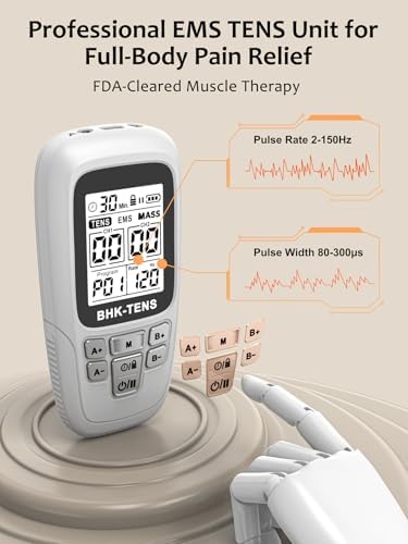 24 Modes TENS EMS Unit for Pain Relief, Muscle Stimulator Machine with 8 Reusable Electrode Pads - FDA Cleared 3-in-1 Device, 40 Intensity Levels, 90 Min Timer, Back/Neck/Knee Therapy, Pulse 2-150Hz - Image 3