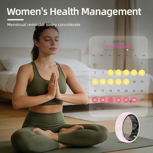 Ceramic Smart Ring for Women, Pink Fitness & Sleep Tracker, #9 - Image 5