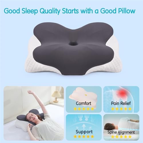 Cervical Pillow for Neck Pain Relief, Contour Memory Foam Pillows, Adjustable Orthopedic Pillow with Cooling Pillowcase for Side, Back, Stomach Sleepers, Ergonomic Neck and Shoulder Support - Image 7