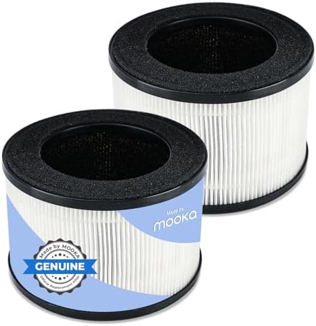 MOOKA Genuine True H13 HEPA Air Filters Replacement for M01 Purifier, Removes Dust, Smoke, Odor, Dander, Pollen, 2-Pack by MOOKA
